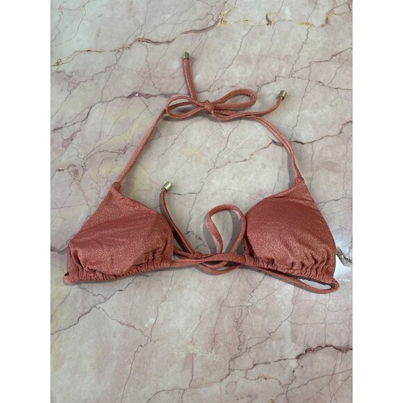 vitamin A Gia Triangle Bikini Top in Terracotta Small New Womens Swimsuit - Picture 6 of 12